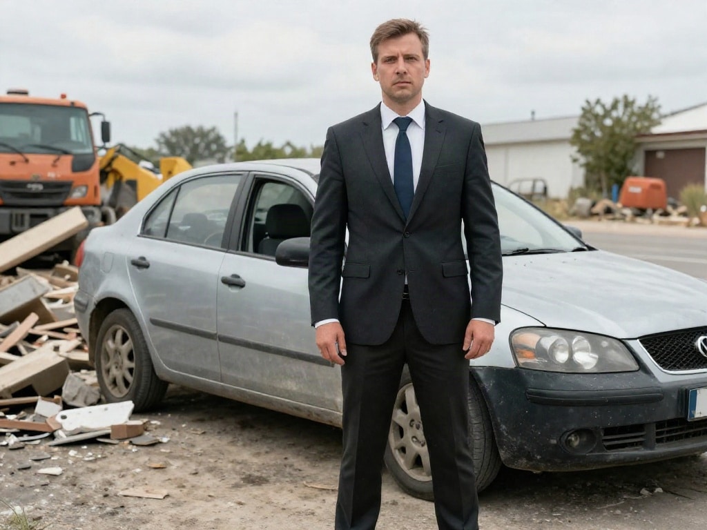 Baustelle Auto beschädigt