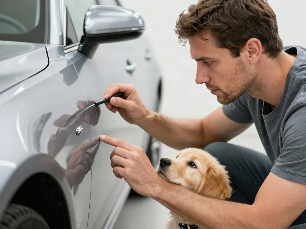 Hund beschädigt Auto